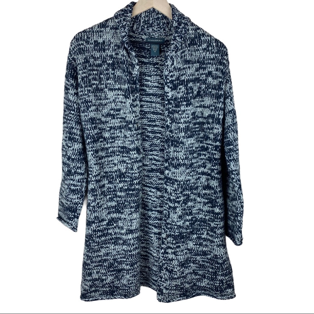 Banana Republic Black Tan Marled Longline Cardigan XS
